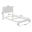 Madison Twin Solid Wood Foundation Bed in White