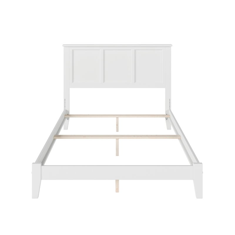 Madison Queen Solid Wood Foundation Bed in White