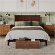 Madison Queen Solid Wood Foundation Bed in Walnut