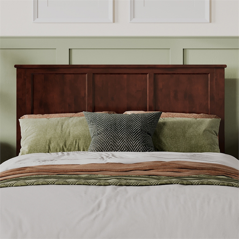 Madison Queen Solid Wood Foundation Bed in Walnut