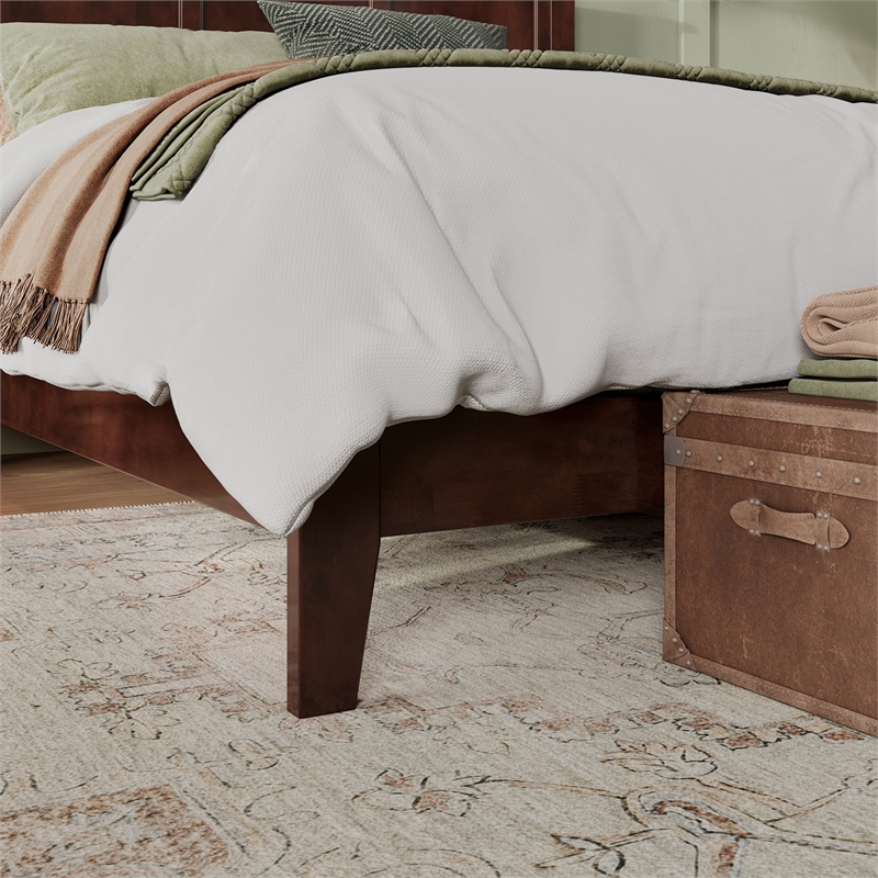 Madison Queen Solid Wood Foundation Bed in Walnut