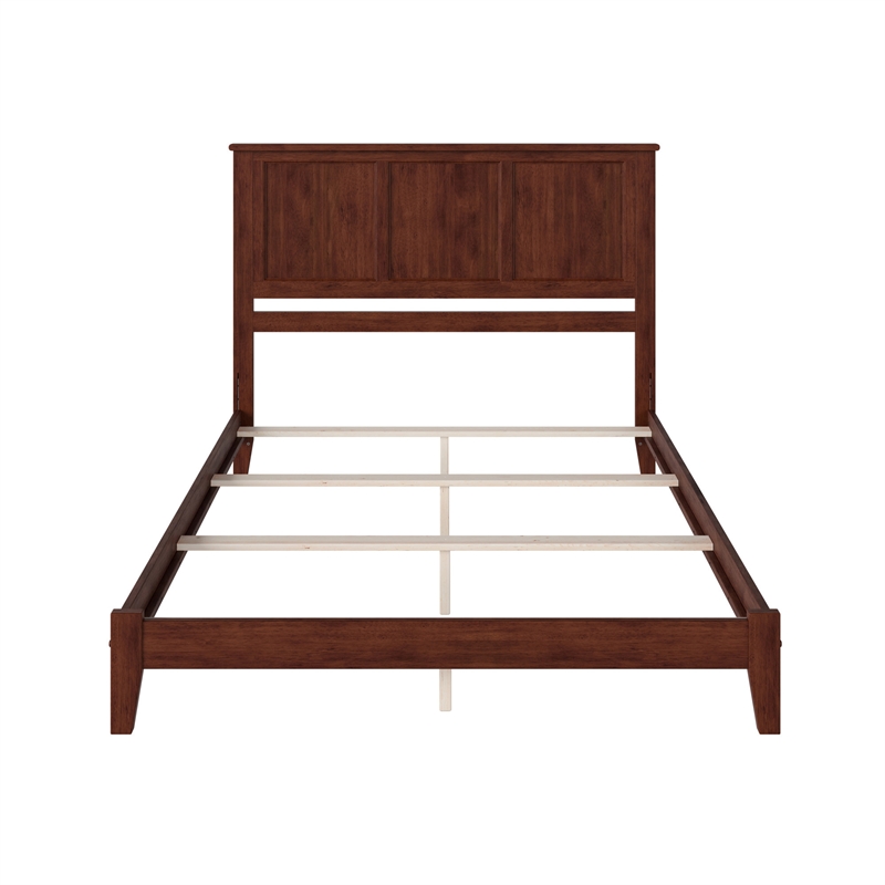 Madison Queen Solid Wood Foundation Bed in Walnut