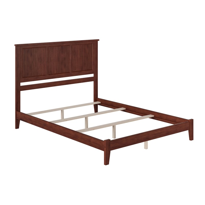 Madison King Solid Wood Foundation Bed in Walnut