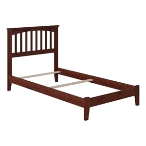 Mission Twin XL Solid Wood Foundation Bed in Walnut