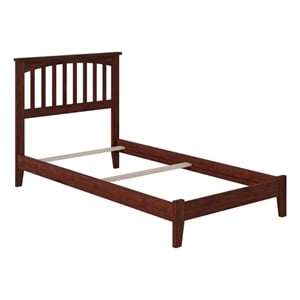 Mission Twin Solid Wood Foundation Bed in Walnut