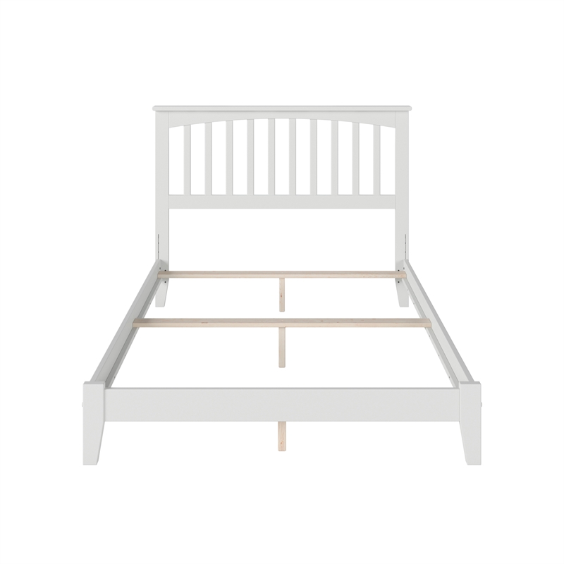 Mission Full Solid Wood Foundation Bed in White