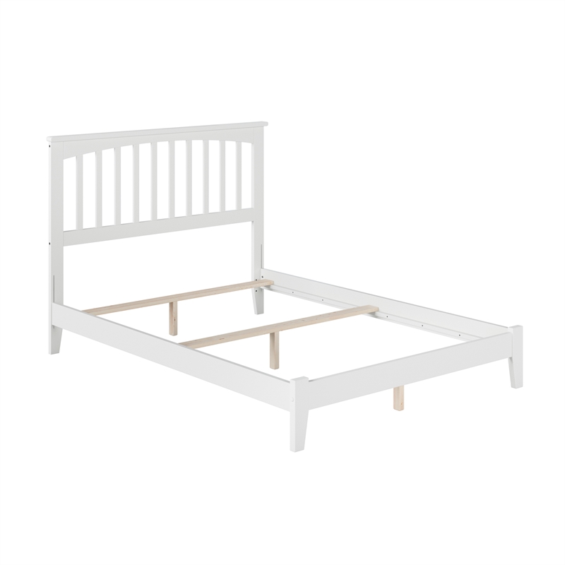 Mission Full Solid Wood Foundation Bed in White