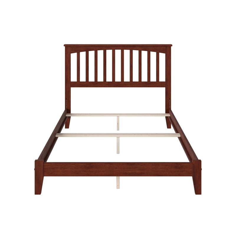 Mission Full Solid Wood Foundation Bed in Walnut