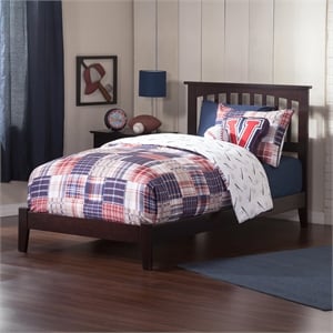 Mission Queen Solid Wood Foundation Bed in Espresso