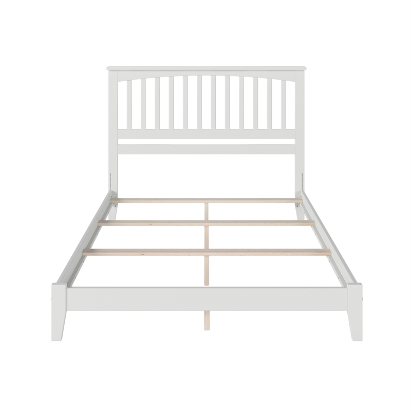 Mission Queen Solid Wood Foundation Bed in White