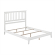 Mission Queen Solid Wood Foundation Bed in White