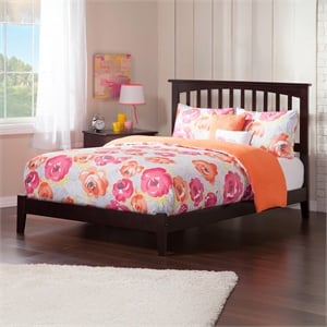 Mission King Solid Wood Foundation Bed in Espresso