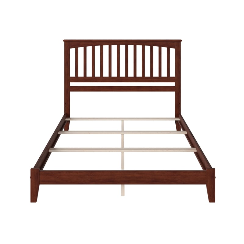 Mission King Solid Wood Foundation Bed in Walnut