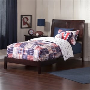 Portland Twin XL Solid Wood Foundation Bed in Espresso