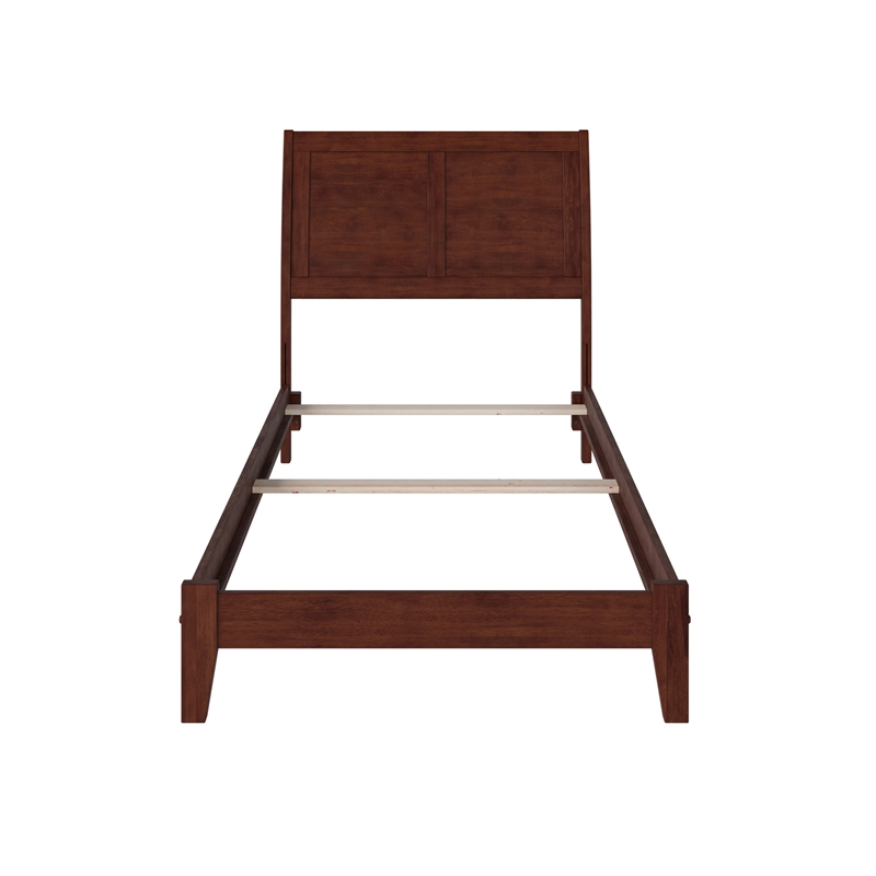 Portland Twin XL Solid Wood Foundation Bed in Walnut