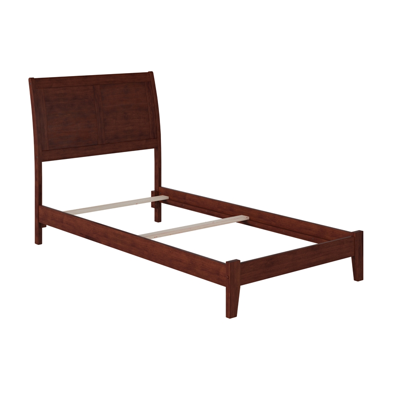Portland Twin Solid Wood Foundation Bed in Walnut