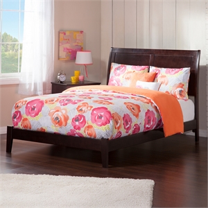 Portland Full Solid Wood Foundation Bed in Espresso