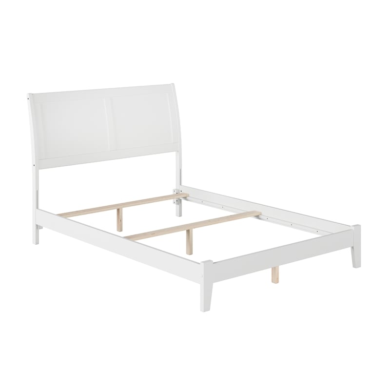 Portland Full Solid Wood Foundation Bed in White
