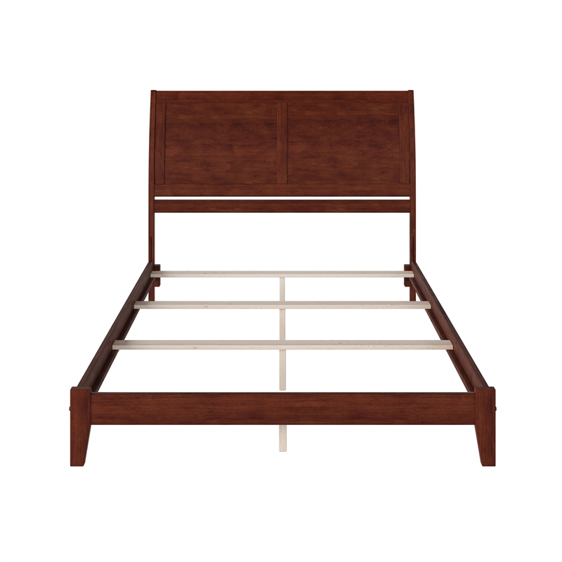 Portland Queen Solid Wood Foundation Bed in Walnut