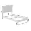 AFI Metro Twin XL Solid Wood Panel Bed with USB Charging Station in White