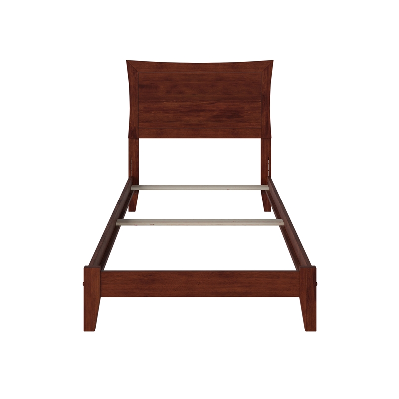AFI Metro Twin XL Solid Wood Panel Bed with USB Charging Station in Walnut