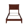 AFI Metro Twin XL Solid Wood Panel Bed with USB Charging Station in Walnut