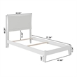 AFI Metro Twin Solid Wood Panel Bed with USB Charging Station in White