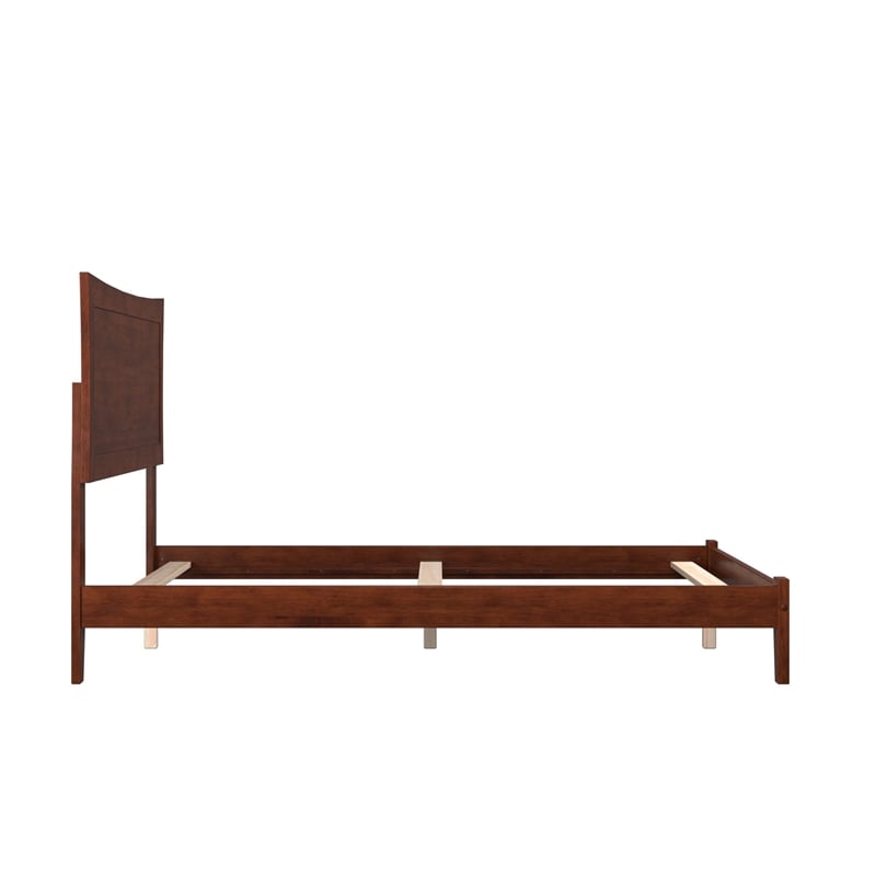 AFI Metro Full Solid Wood Panel Bed with USB Charger in Walnut