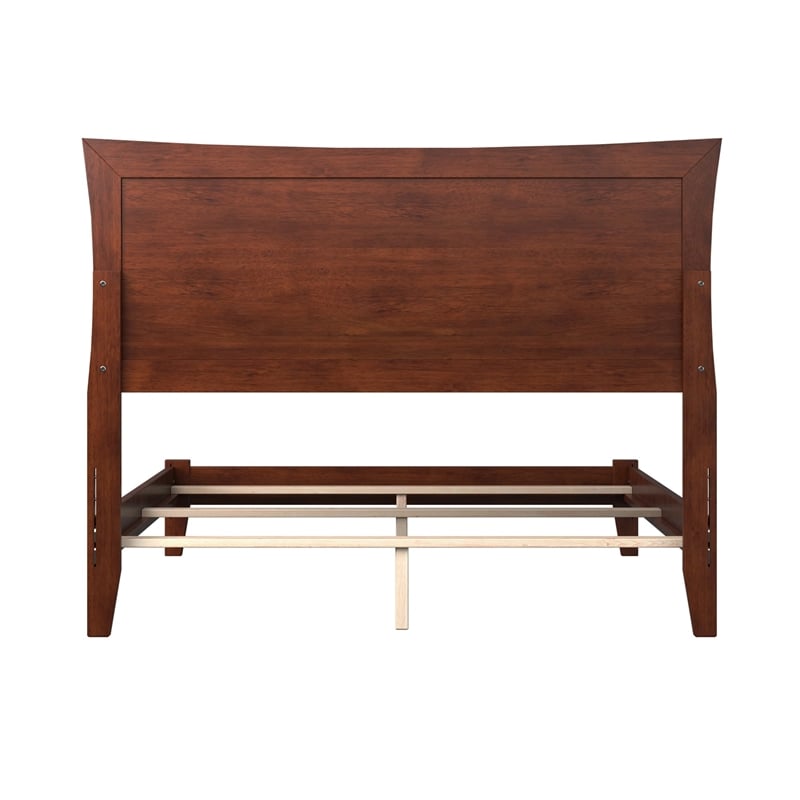 AFI Metro Full Solid Wood Panel Bed with USB Charger in Walnut