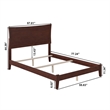 AFI Metro Full Solid Wood Panel Bed with USB Charger in Walnut