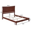 AFI Metro Queen Solid Wood Panel Bed with USB Charging Station in Walnut