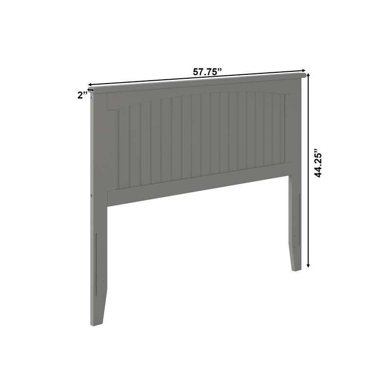 Nantucket Full Wood Panel Headboard in Grey