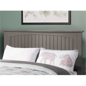 AFI Nantucket Full Wood Panel Headboard with USB Charging Station in Gray