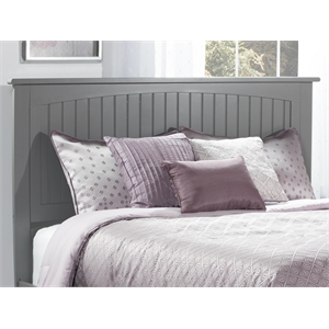 AFI Nantucket Queen Wood Panel Headboard with Device Charger in Gray