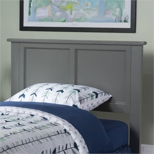 Madison Twin Solid Wood Panel Headboard in Grey
