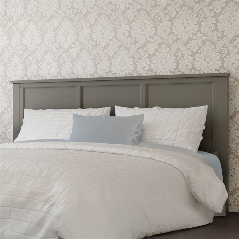Madison King Solid Wood Panel Headboard in Grey