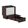 Nantucket Twin Wood Murphy Bed Chest w Mattress and Built-in Charger in Espresso
