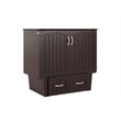 Nantucket Twin Wood Murphy Bed Chest w Mattress and Built-in Charger in Espresso
