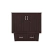 Nantucket Twin Wood Murphy Bed Chest w Mattress and Built-in Charger in Espresso