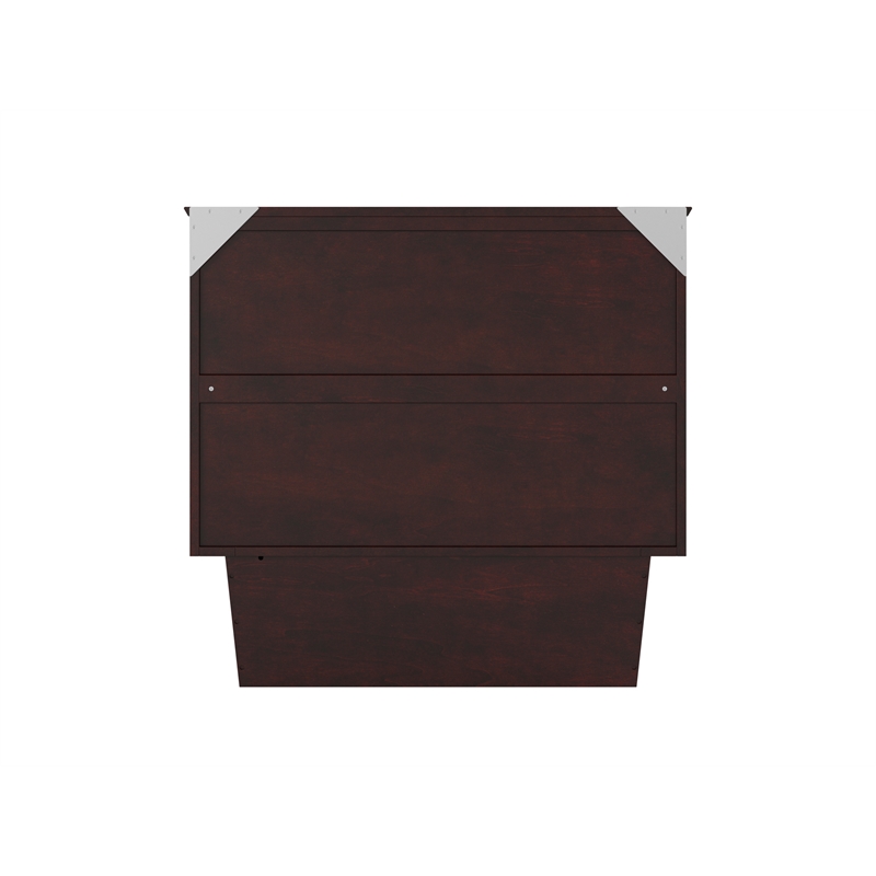 Nantucket Twin Wood Murphy Bed Chest w Mattress and Built-in Charger in Espresso