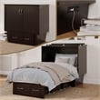 Nantucket Twin Wood Murphy Bed Chest w Mattress and Built-in Charger in Espresso