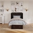 Nantucket Twin Wood Murphy Bed Chest w Mattress and Built-in Charger in Espresso