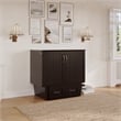 Nantucket Twin Wood Murphy Bed Chest w Mattress and Built-in Charger in Espresso