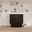Nantucket Twin Wood Murphy Bed Chest w Mattress and Built-in Charger in Espresso