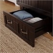 Nantucket Twin Wood Murphy Bed Chest w Mattress and Built-in Charger in Espresso
