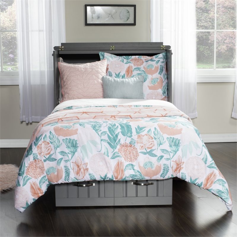 AFI Nantucket Twin Murphy Bed Chest in Atlantic Gray Cymax Business