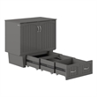 Nantucket Twin Wood Murphy Bed Chest with Mattress and Built-in Charger in Gray