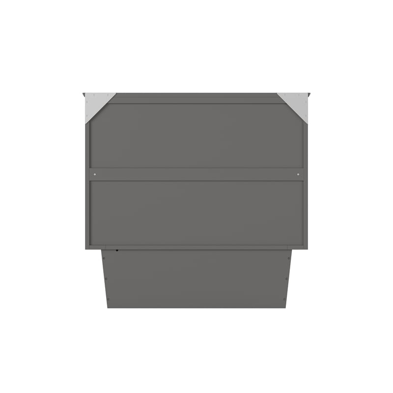 Nantucket Twin Wood Murphy Bed Chest with Mattress and Built-in Charger in Gray