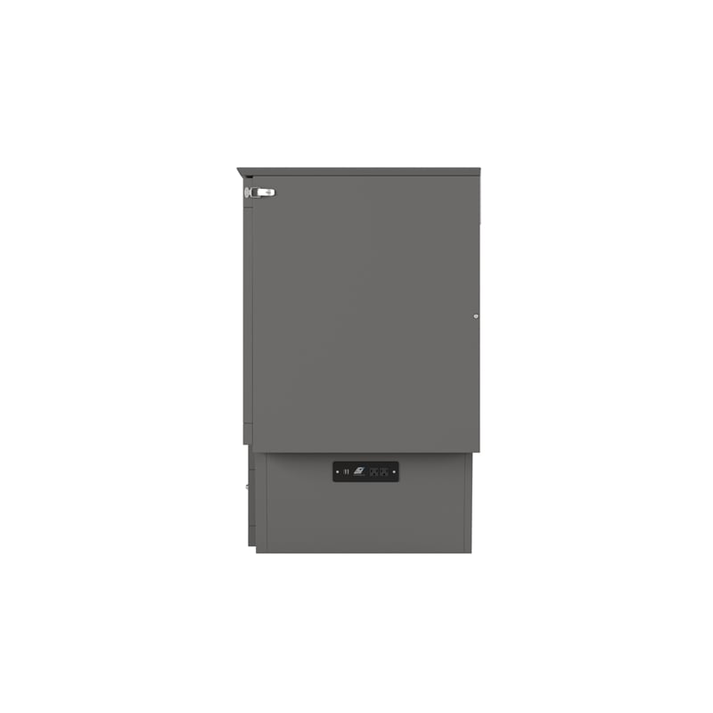 Nantucket Twin Wood Murphy Bed Chest with Mattress and Built-in Charger in Gray