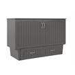 Nantucket Queen Wood Murphy Bed Chest with Mattress and Built-in Charger in Gray
